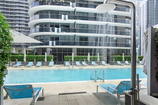 view of pool with a patio