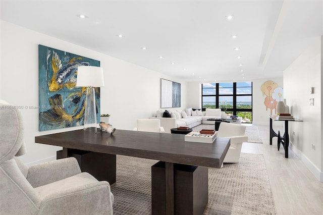 office featuring light hardwood / wood-style floors