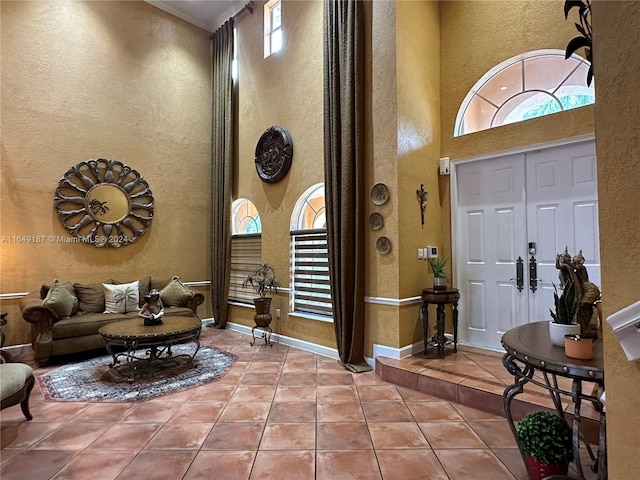 view of tiled entrance foyer