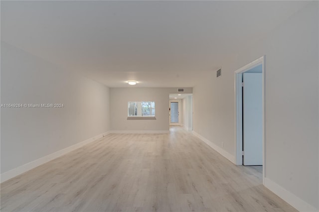 empty room featuring light wood-type flooring