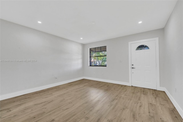 entrance foyer with light wood-type flooring