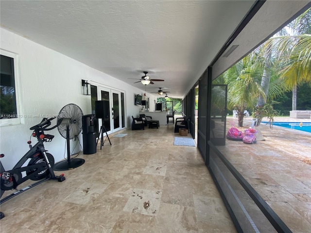 24490 SW 120th Ave, Homestead, FL 33032 - unfurnished sunroom with french doors