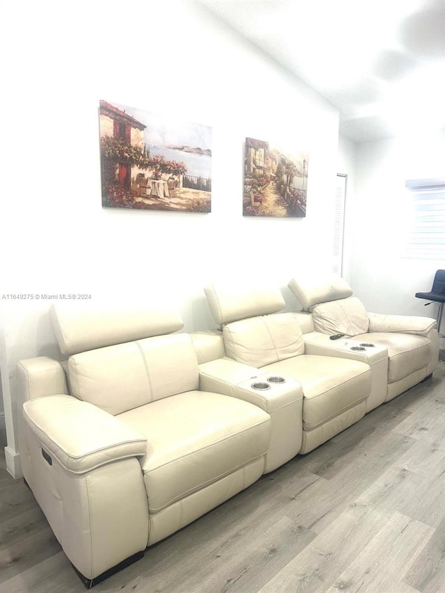 living room with hardwood / wood-style floors