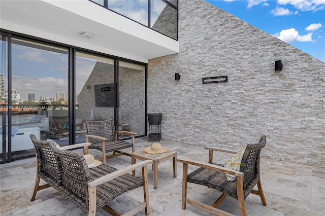 view of patio / terrace with an outdoor living space