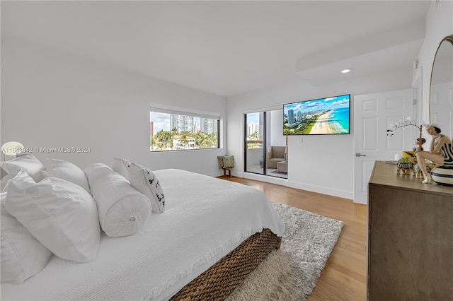 bedroom featuring light hardwood / wood-style floors