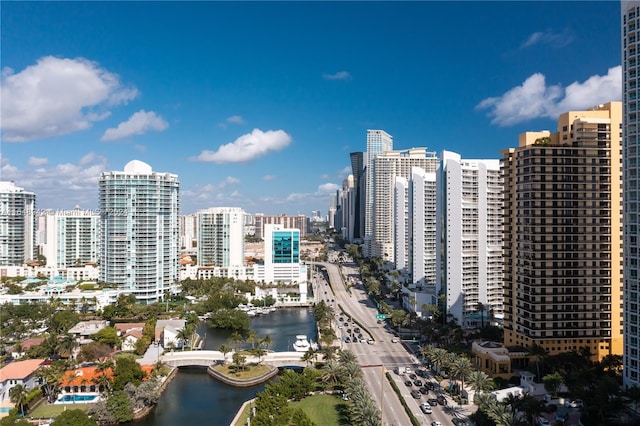 city view with a water view