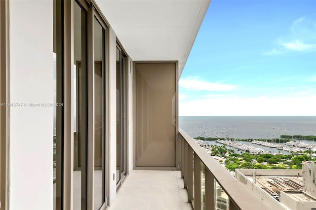 balcony with a water view