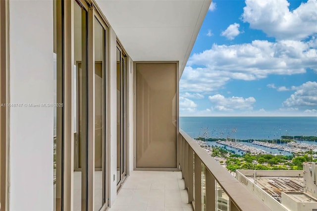 balcony with a water view