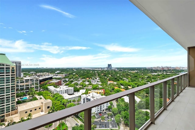 balcony featuring a city view