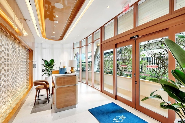 interior space featuring french doors