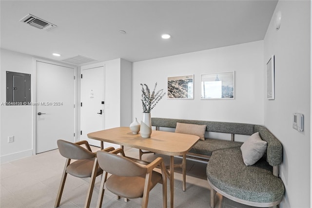 601 NE 1st Ave Unit 3101, Miami, FL 33132 - dining area featuring electric panel, visible vents, and recessed lighting