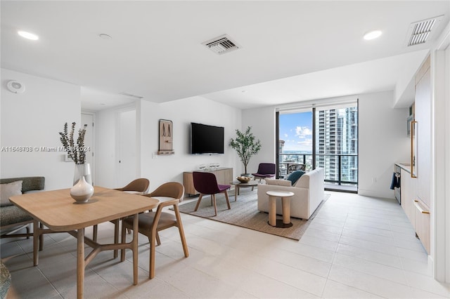 601 NE 1st Ave Unit 3101, Miami, FL 33132 - dining area with recessed lighting and visible vents