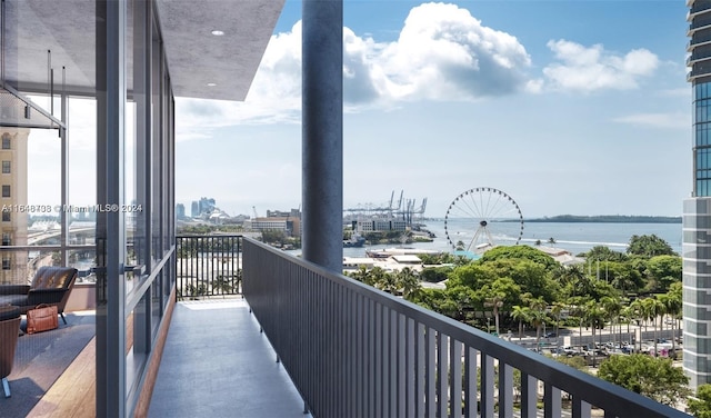 balcony with a water view