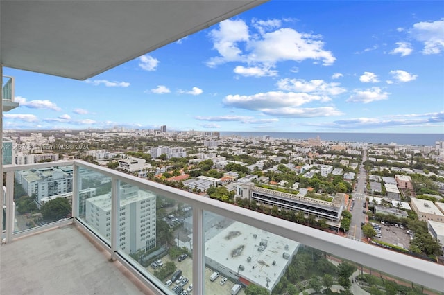 balcony with a water view