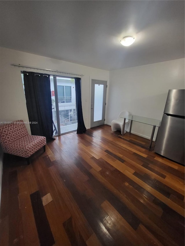 interior space featuring dark hardwood / wood-style flooring