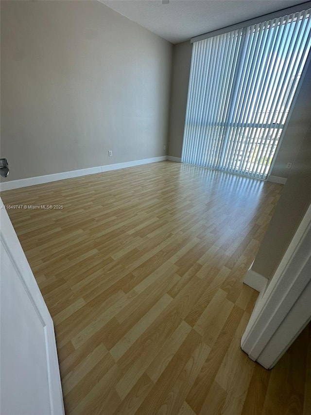 empty room with light wood-type flooring