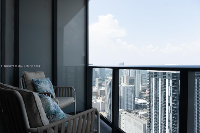 balcony with a city view