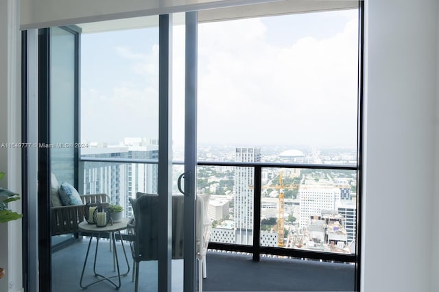 balcony featuring a view of city