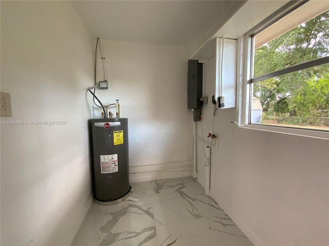 utilities with electric panel and electric water heater