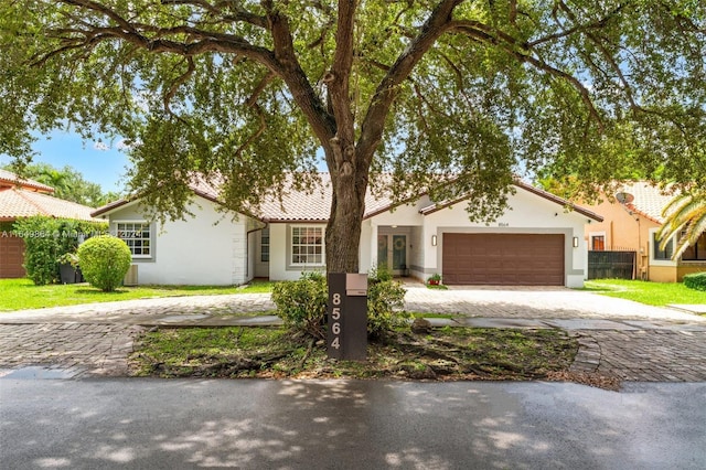 view of front facade with a garage