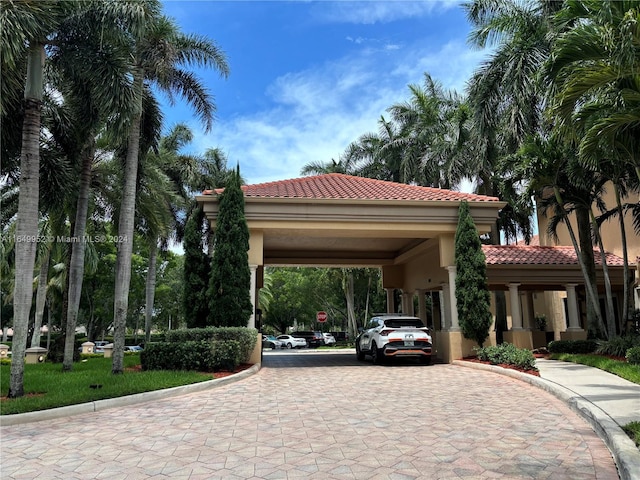 view of home's community featuring a carport