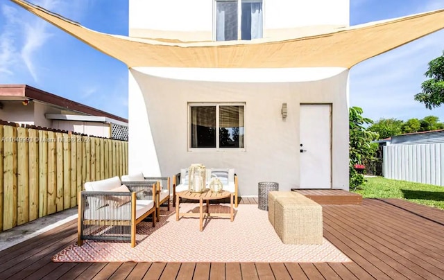 deck with outdoor lounge area