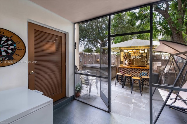 interior space featuring expansive windows