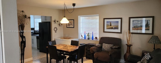 view of tiled dining space