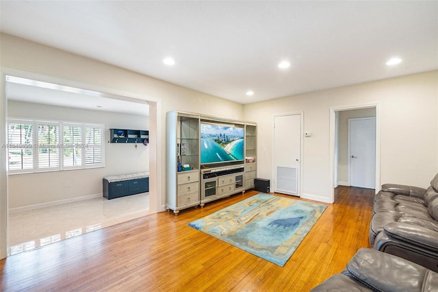 view of tiled living room