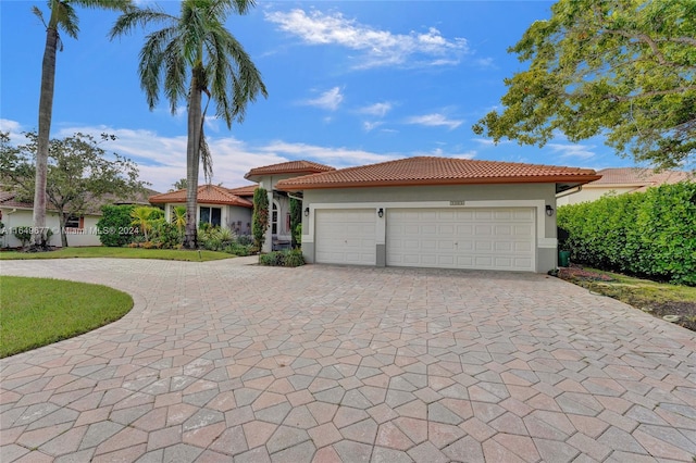 view of front facade with a garage