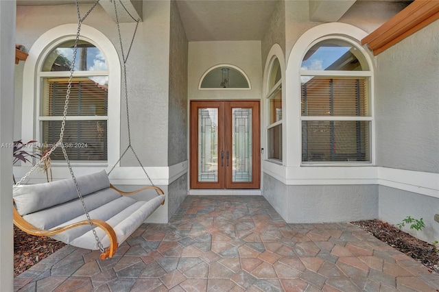 entrance to property with french doors