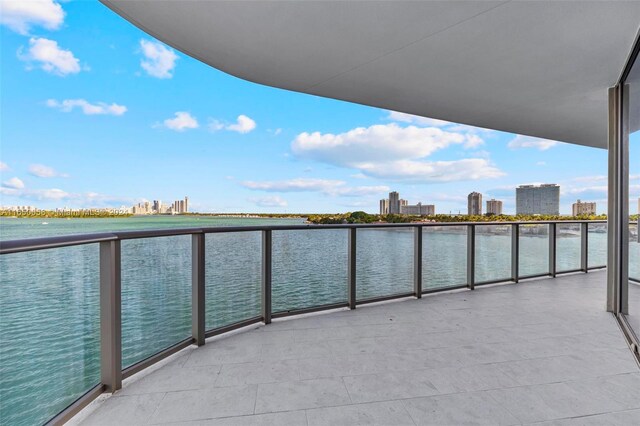 balcony with a water view