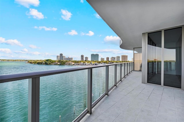 balcony with a water view