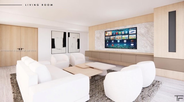 living room featuring light hardwood / wood-style flooring