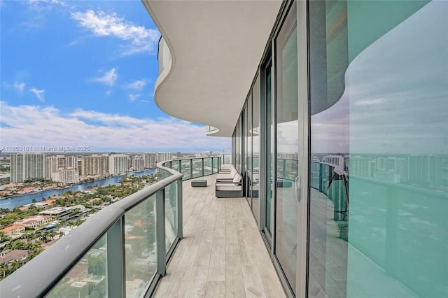 balcony with a water view