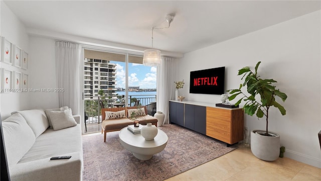 770 Claughton Island Dr Unit 711, Miami, FL 33131 - living room featuring light tile patterned floors