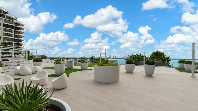 770 Claughton Island Dr Unit 711, Miami, FL 33131 - view of patio featuring a water view