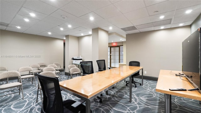 770 Claughton Island Dr Unit 711, Miami, FL 33131 - home office featuring a paneled ceiling and recessed lighting