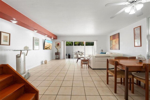 view of tiled living room