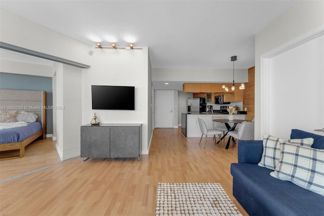 living room featuring light hardwood / wood-style flooring