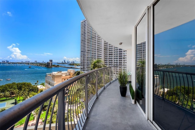 balcony with a water view