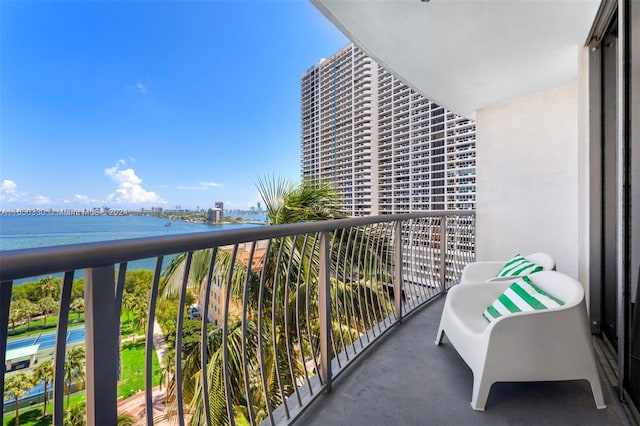 balcony with a water view