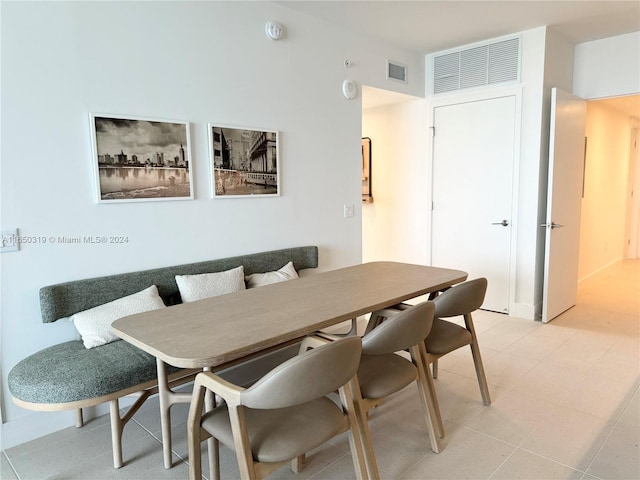 view of tiled dining room