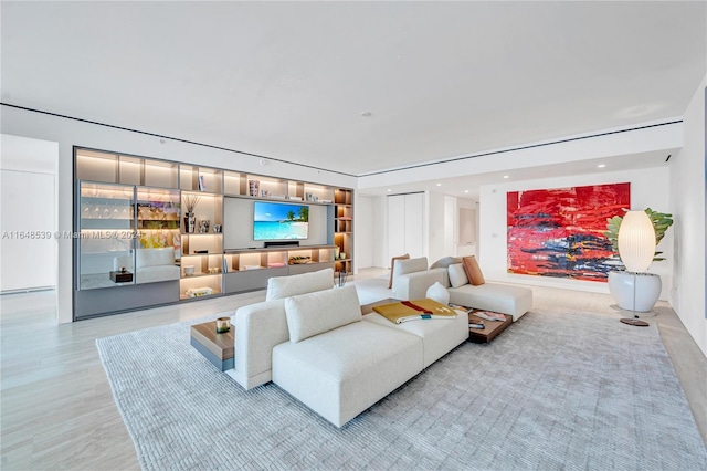 living room with wood finished floors