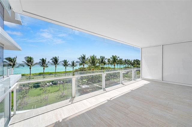 balcony with a water view