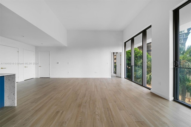 interior space with light hardwood / wood-style flooring