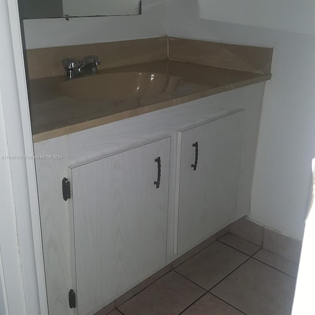 bathroom featuring vanity and tile patterned floors