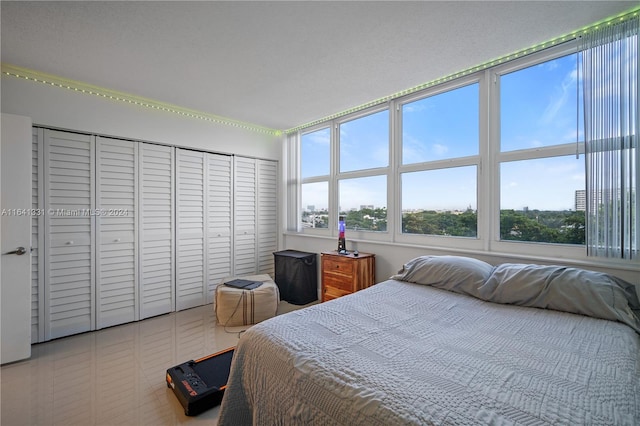 bedroom with tile patterned flooring