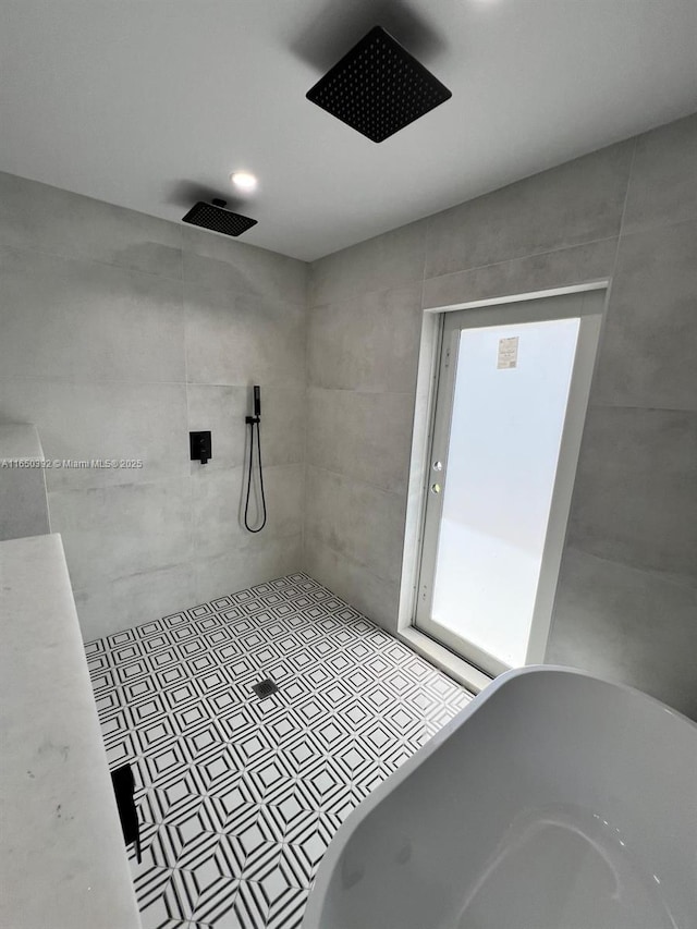 bathroom with a shower