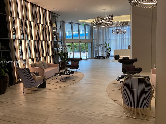 4010 S Ocean Dr Unit T3507, Hollywood, FL 33019 - common area featuring a wall of windows